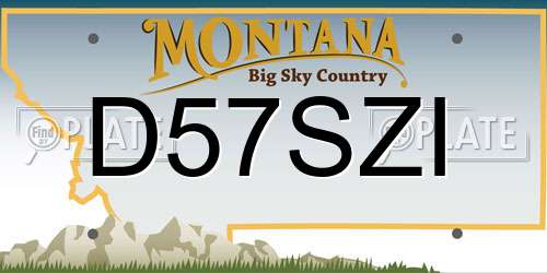 D57SZI Montana License Plate