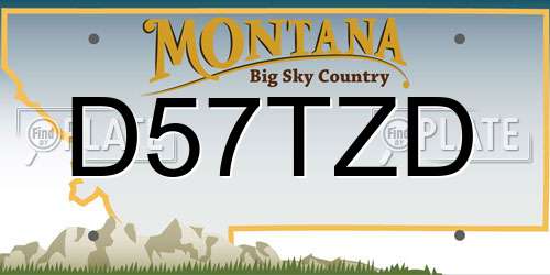 D57TZD Montana License Plate
