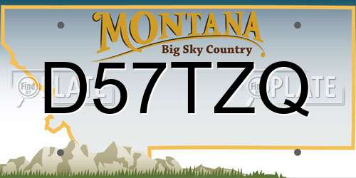D57TZQ Montana License Plate