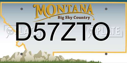 D57ZTO Montana License Plate