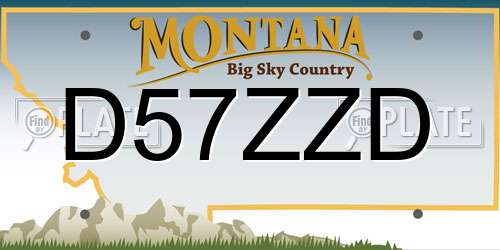 D57ZZD Montana License Plate