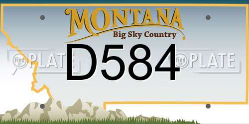 D584 Montana License Plate