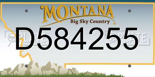 D584255 Montana License Plate