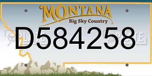 D584258 Montana License Plate