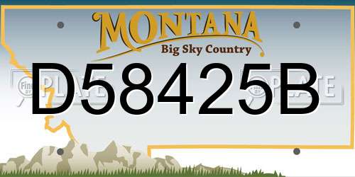 D58425B Montana License Plate