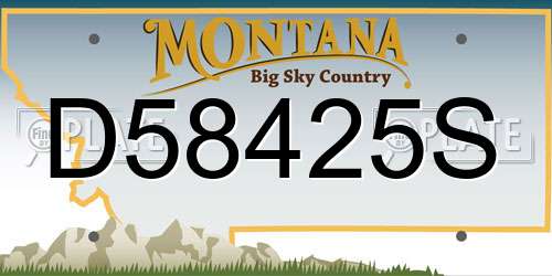 D58425S Montana License Plate