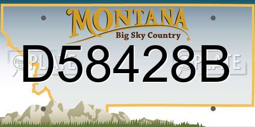 D58428B Montana License Plate