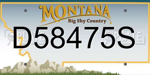 D58475S Montana License Plate