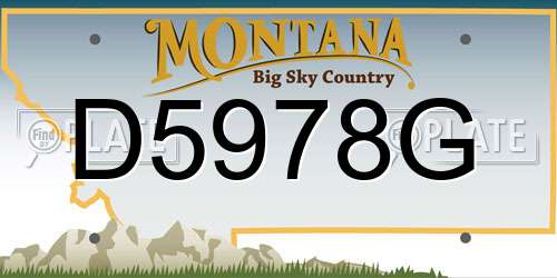 D5978G Montana License Plate