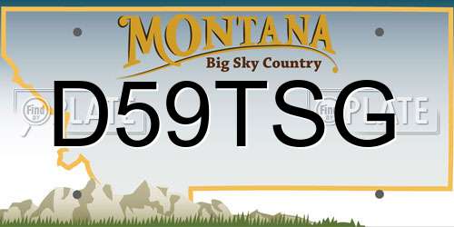 D59TSG Montana License Plate