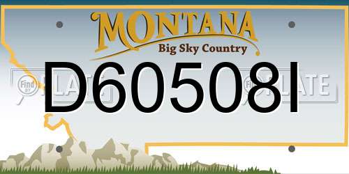 D60508I Montana License Plate