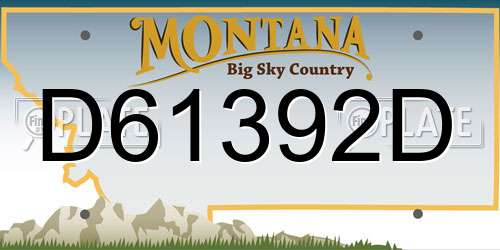 D61392D Montana License Plate