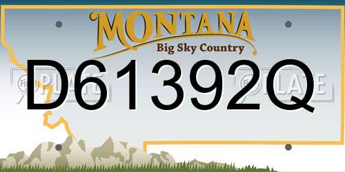 D61392Q Montana License Plate
