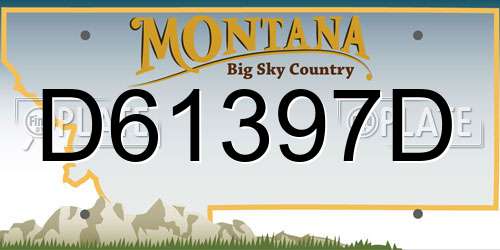 D61397D Montana License Plate