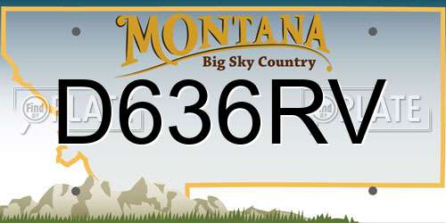 D636RV Montana License Plate