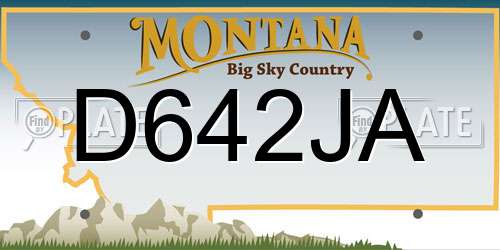 D642JA Montana License Plate