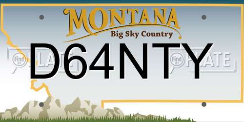 D64NTY Montana License Plate