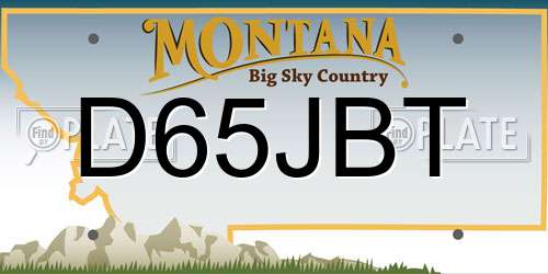 D65JBT Montana License Plate