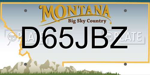 D65JBZ Montana License Plate
