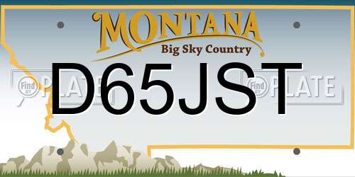 D65JST Montana License Plate