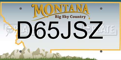 D65JSZ Montana License Plate