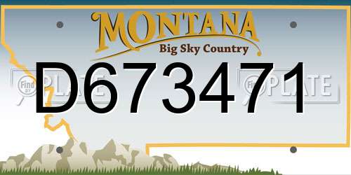 D673471 Montana License Plate