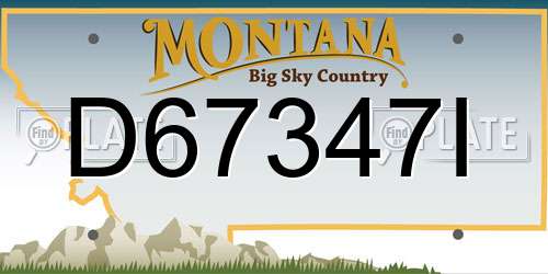 D67347I Montana License Plate