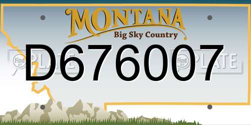 D676007 Montana License Plate