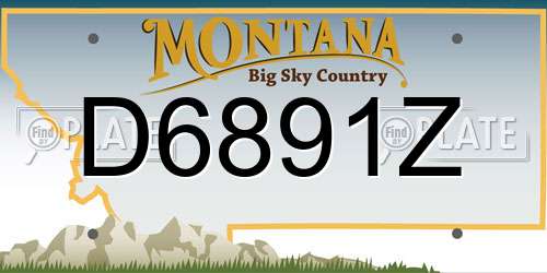 D6891Z Montana License Plate