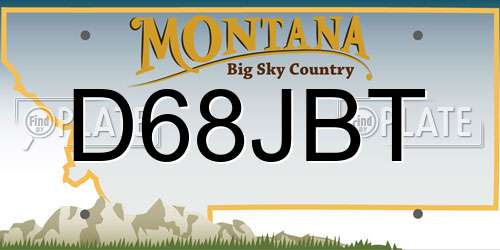 D68JBT Montana License Plate