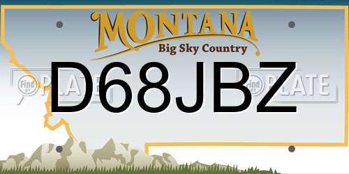 D68JBZ Montana License Plate