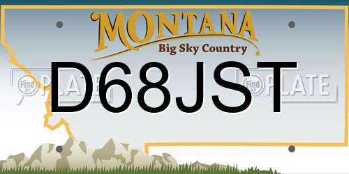 D68JST Montana License Plate