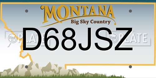 D68JSZ Montana License Plate