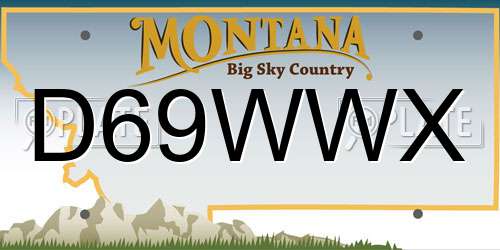 D69WWX Montana License Plate