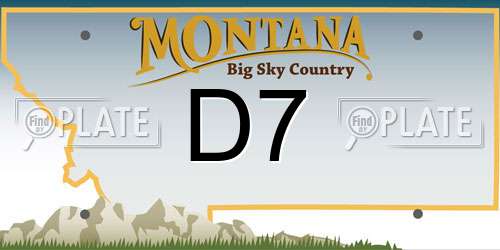 D7 Montana License Plate