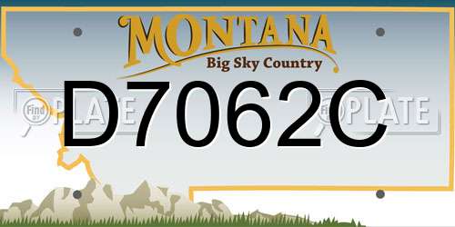 D7062C Montana License Plate