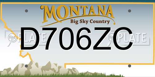 D706ZC Montana License Plate