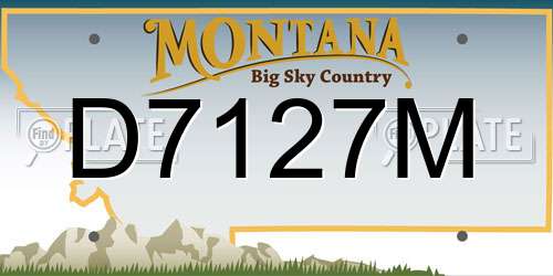 D7127M Montana License Plate