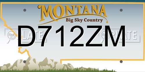 D712ZM Montana License Plate