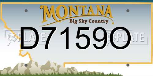 D7159O Montana License Plate