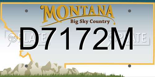D7172M Montana License Plate