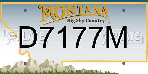 D7177M Montana License Plate