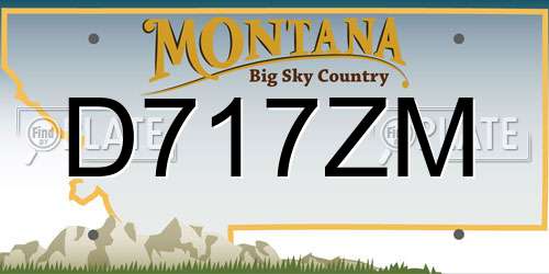 D717ZM Montana License Plate