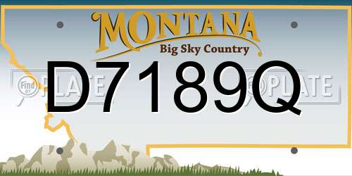 D7189Q Montana License Plate