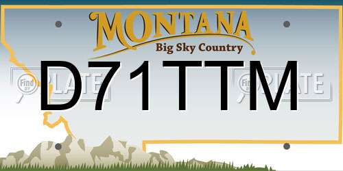 D71TTM Montana License Plate