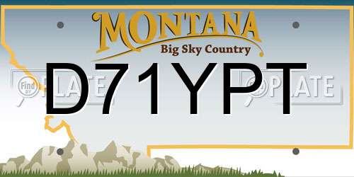 D71YPT Montana License Plate