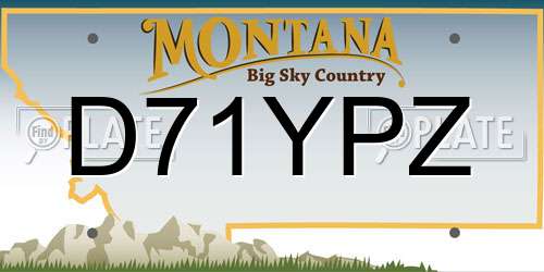 D71YPZ Montana License Plate