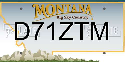 D71ZTM Montana License Plate