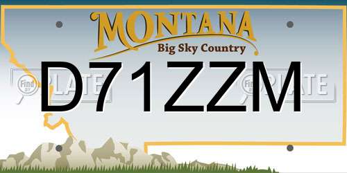 D71ZZM Montana License Plate