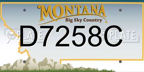 D7258C Montana License Plate